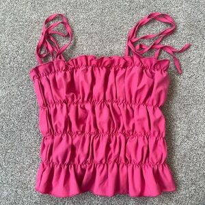Women's Pink Ruffled Top